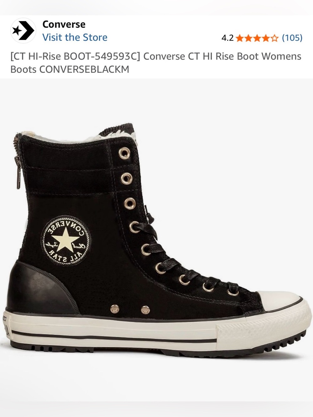 Converse Faux Fur High Tops-CT HI-Rise BOOT-549593C Women’s